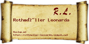 Rothmüller Leonarda névjegykártya